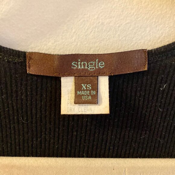 Black Tank Top With Tan Crochet Metal Beaded Bib Boho Size XS - Picture 6 of 10